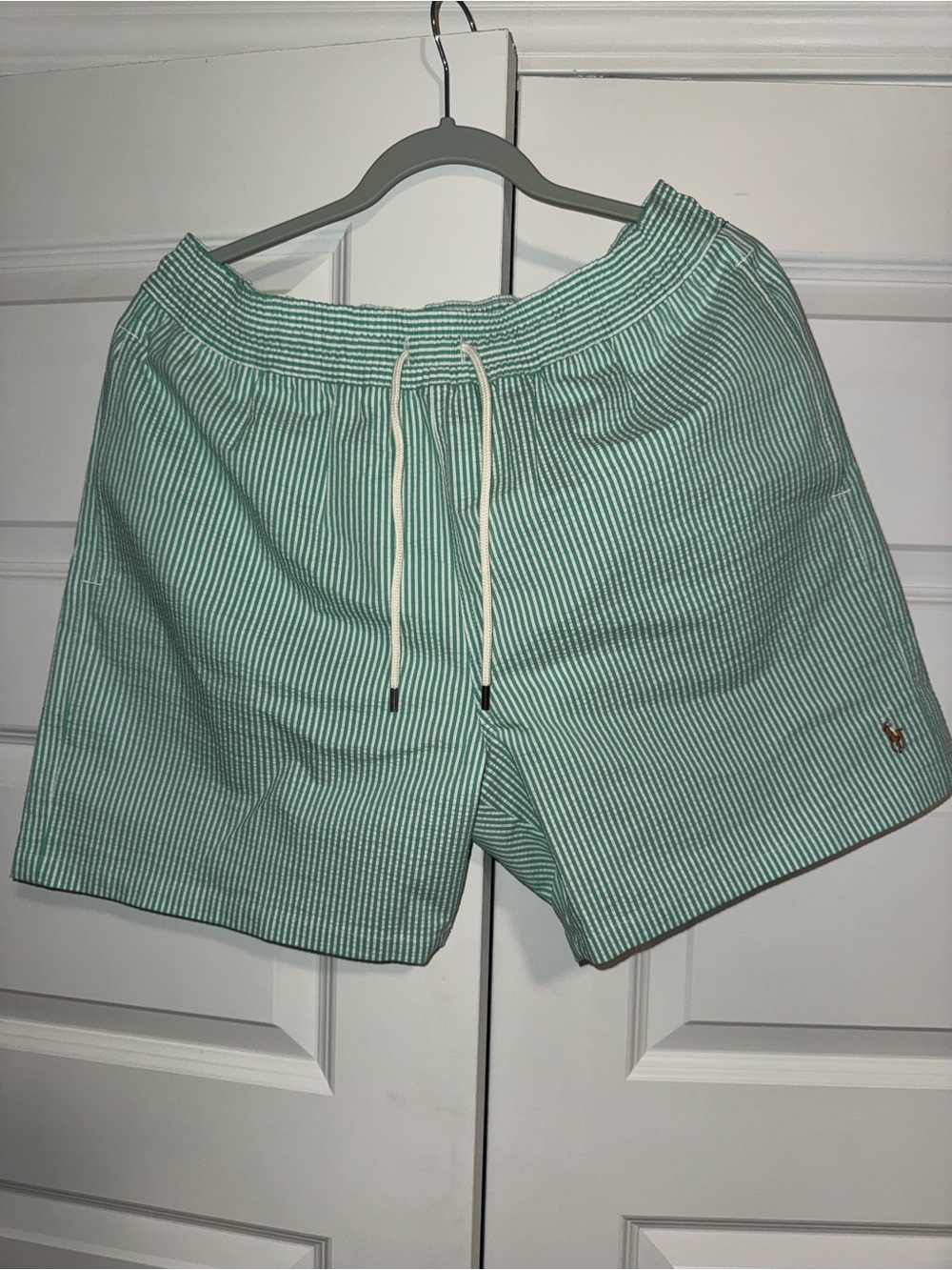 Polo by Ralph Lauren Mint Green Seersucker Swim Trunks